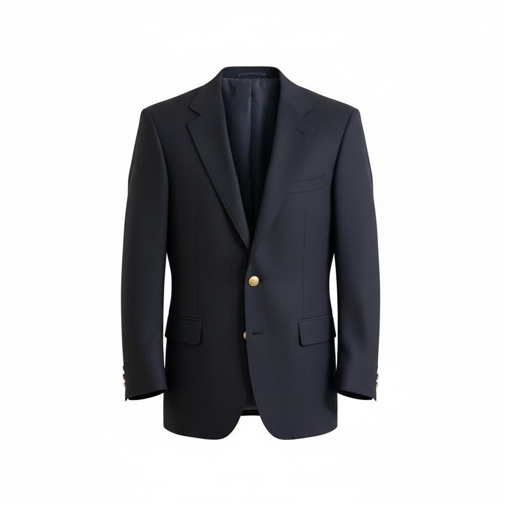 Jack Nicklaus Tournament Series Hopsack Blazer 42L Gold Bear Button Navy Jacket
